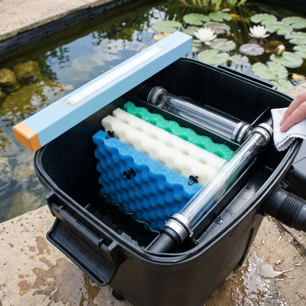 Pond Filter Maintenance Kit with UV, Quartz and Foam Components