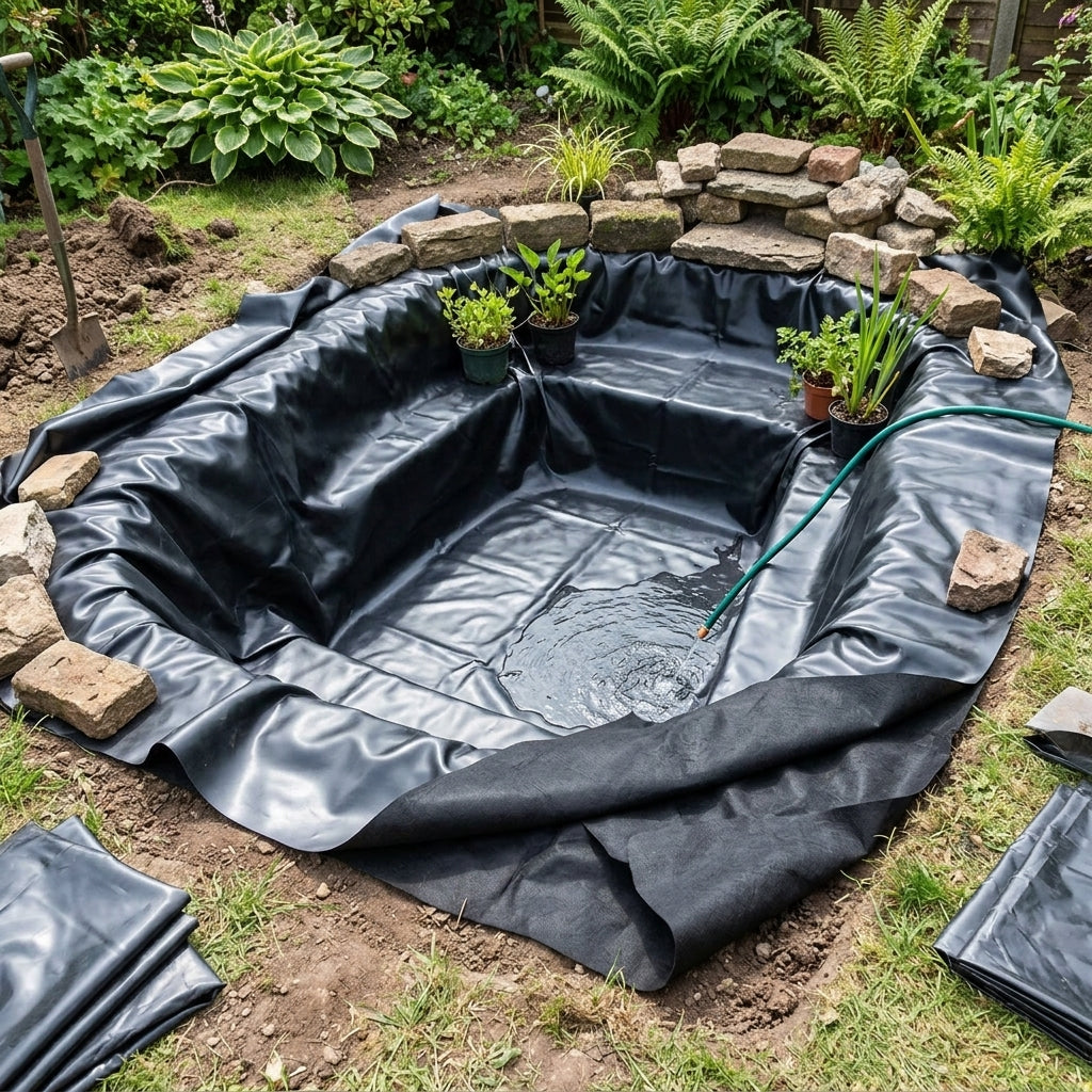 7m x 4m Pond Liner with 40 Year Guarantee and Underlay