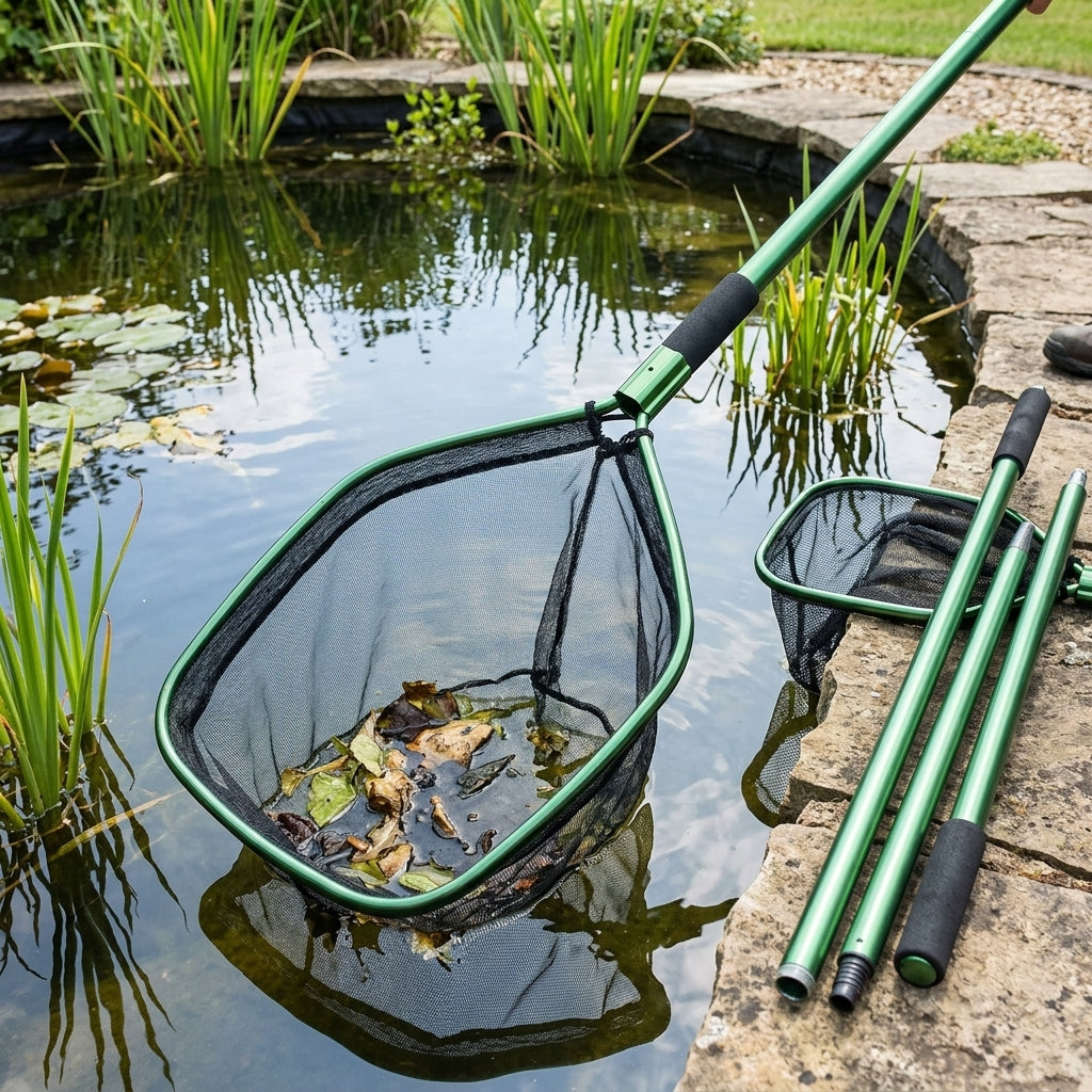 3m Telescopic Pond Net Set with Catch, Sludge & Skimmer Heads