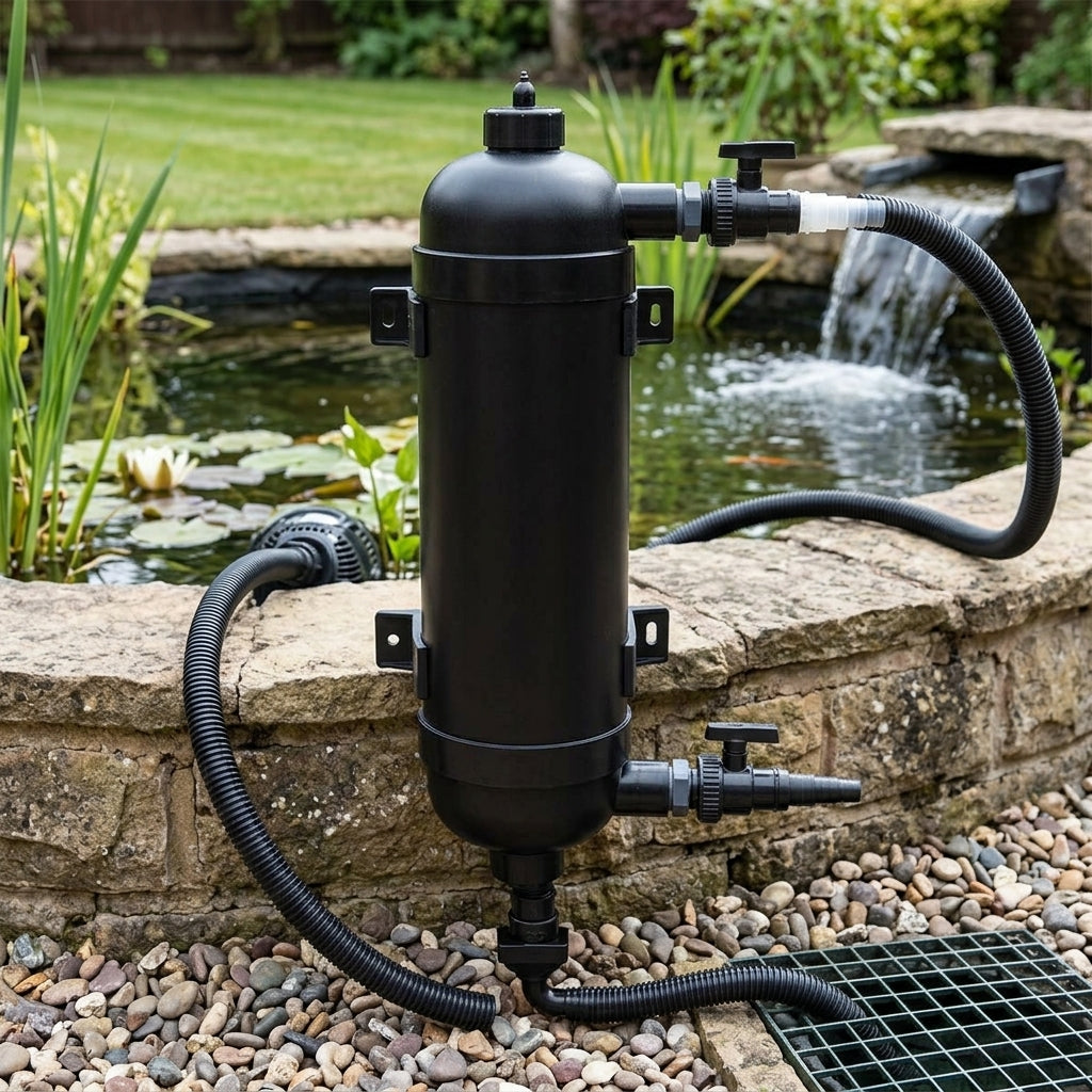 18W Pond Filter for Up to 5,000L – 19L Capacity, 20-32mm Inlet/Outlet