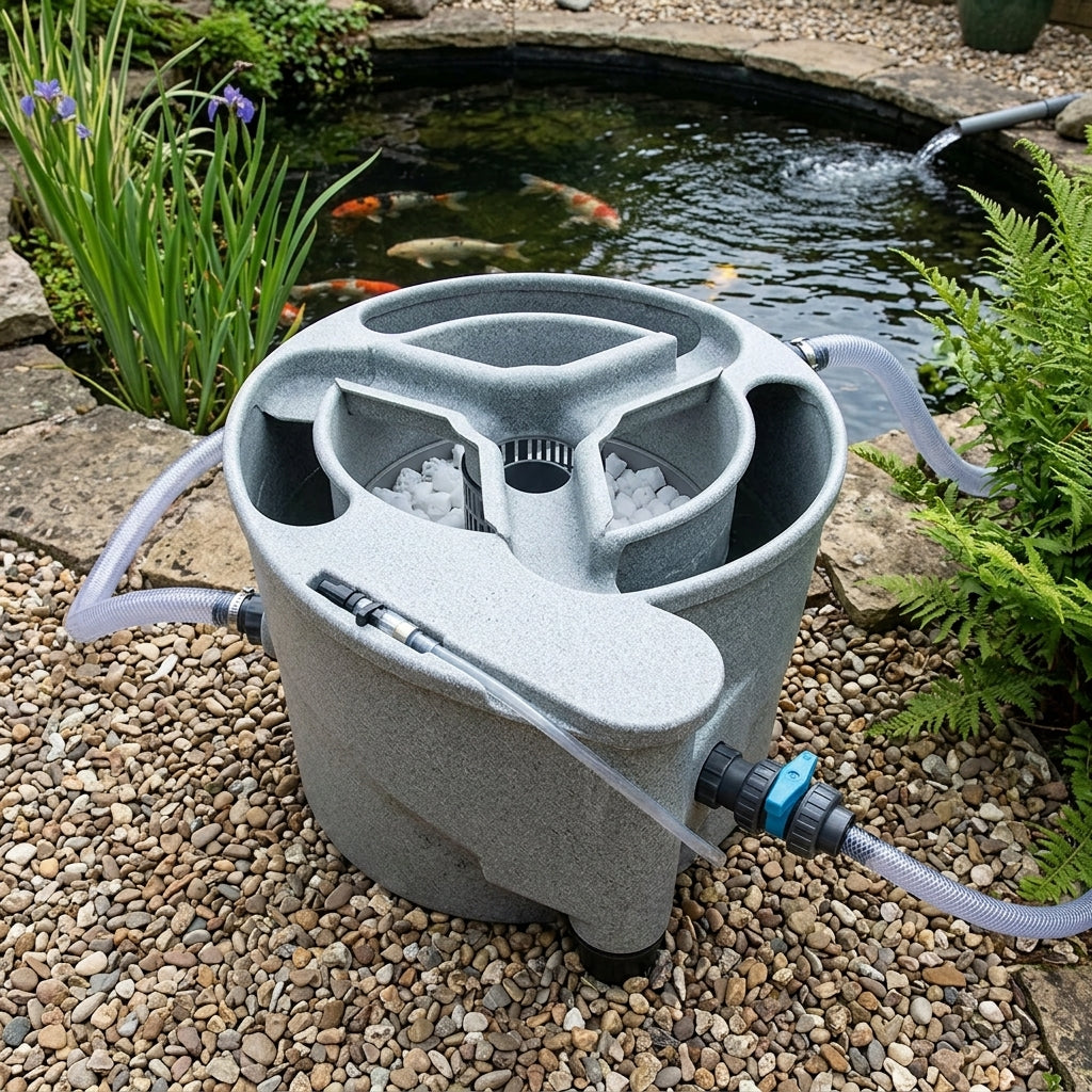 53x71x58cm Gravity Pond Filter Grey 80L for 10,000L Koi Ponds