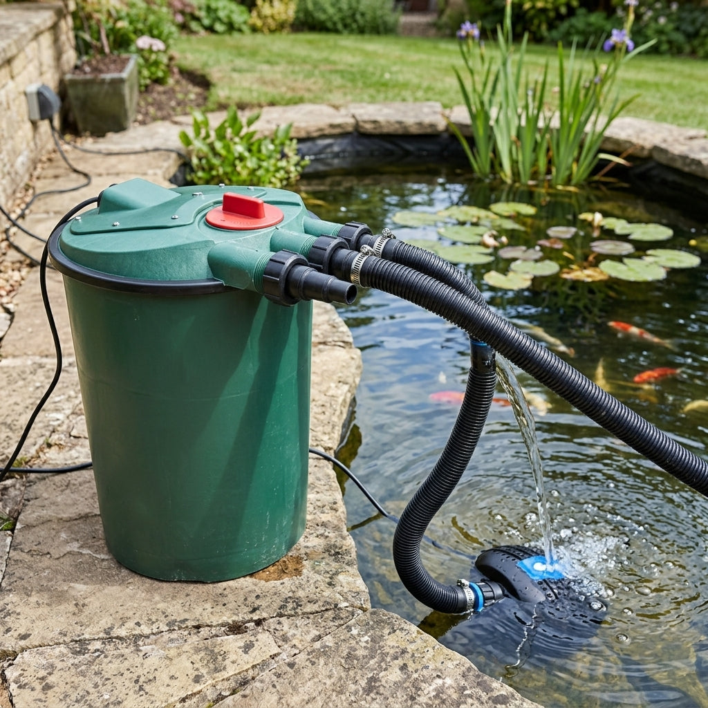 30000 Litre Pressure Filter & 14000 Lph Pond Pump Set with UVC 24W
