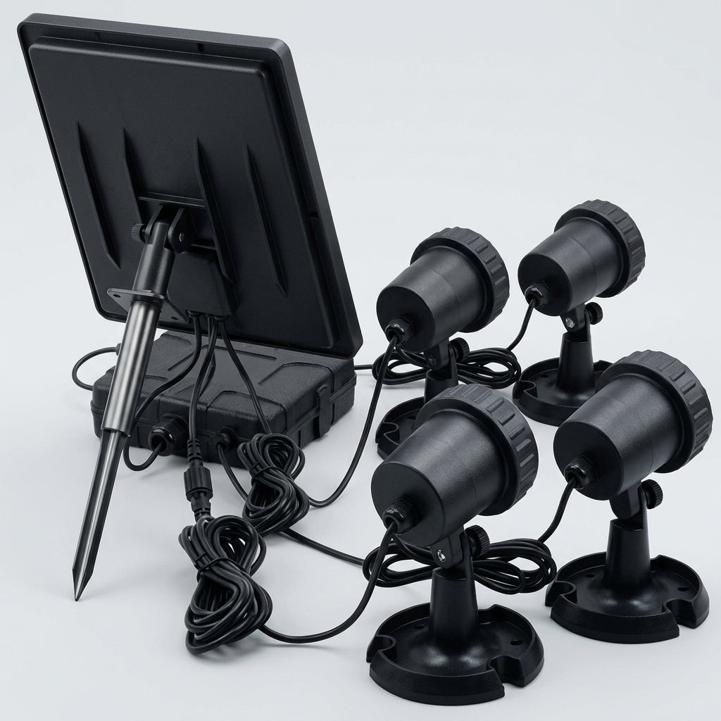 4-Light Solar Submersible Pond Lights Set, 3.5W Panel, 576 Lumens (view 2)