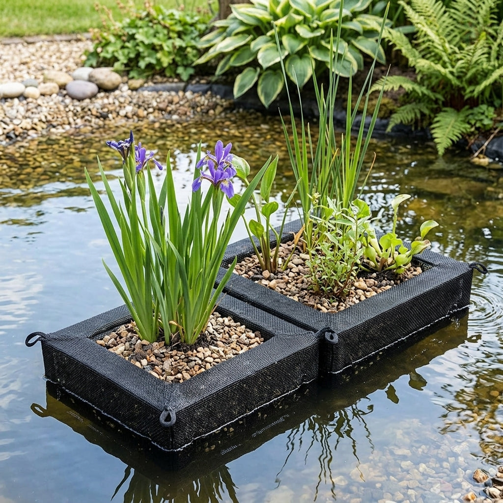 25cm & 35cm Square Pond Planters Set for Aquatic Plants