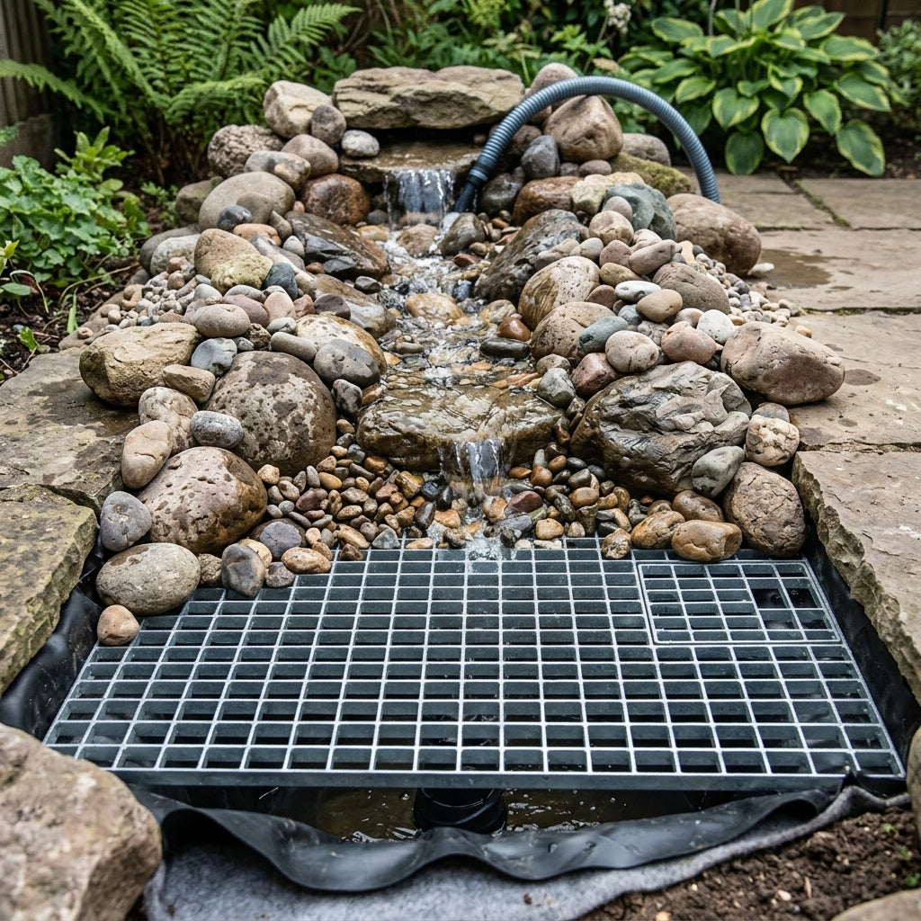 Medium Pondless Waterfall Kit with Steel Grid and Liner