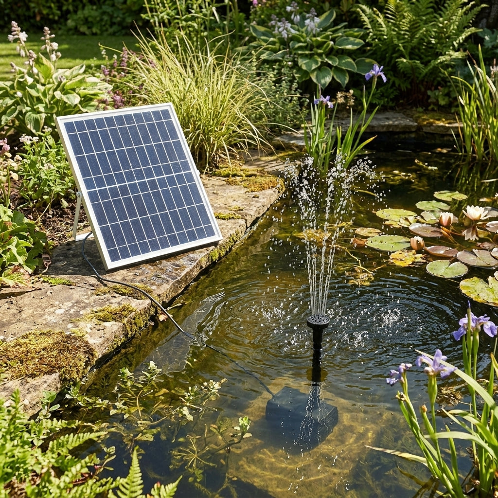 Solar Fountain Pump with Programmable Jet Patterns and 9W Power