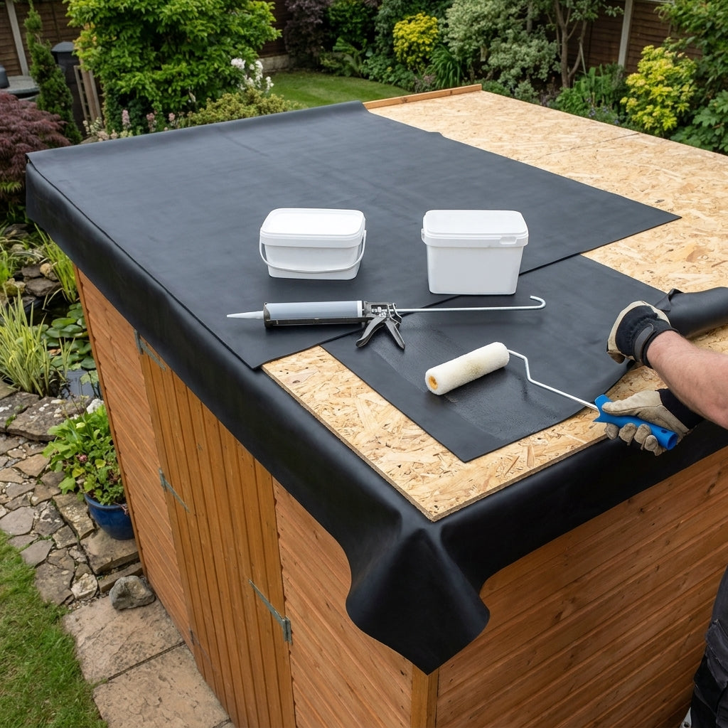 12ft x 10ft Shed Rubber Roofing Kit – EPDM Single Sheet, 0.8mm