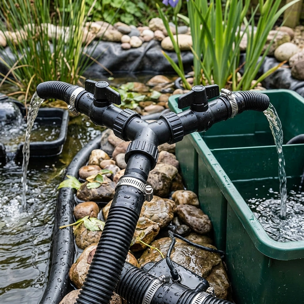 20 & 25mm Y-Piece with Flow Regulators for Pond Hose Control