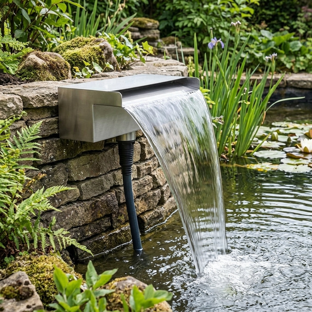 300mm Waterfall Cascade Stainless Steel Underneath Inlet, 25-38mm Hosetail