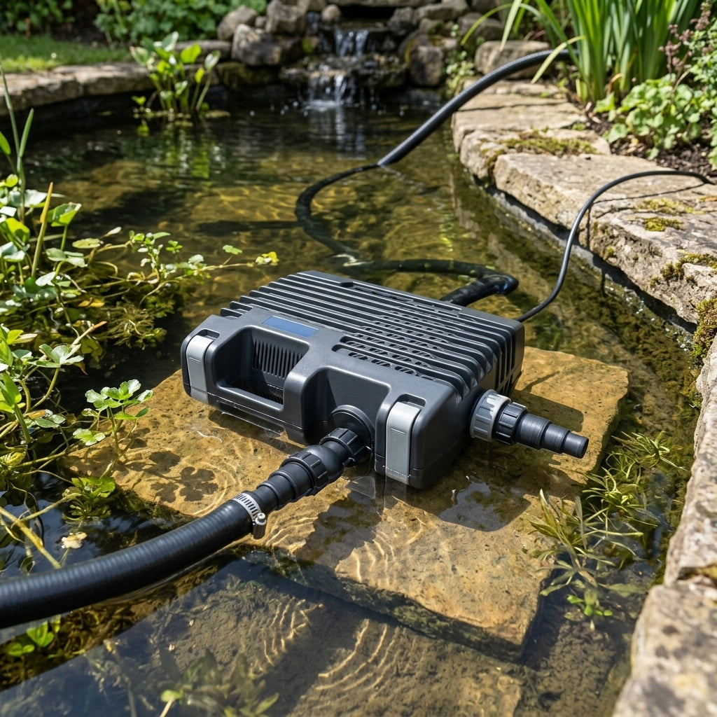Filter Pump with Hose and Clips, 230V, 30W, 10m Cable, 28.8x24x13cm