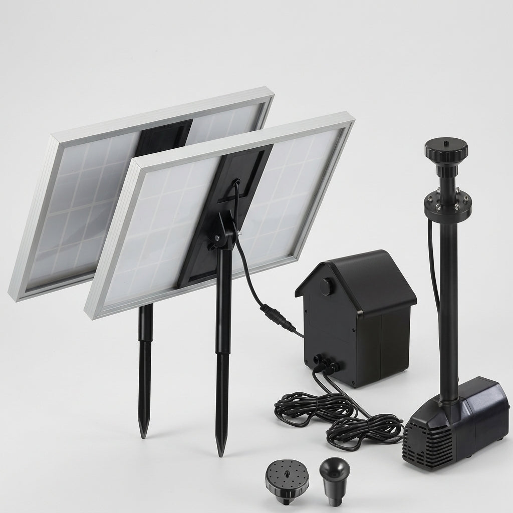Solar Fountain Pump with Battery and LED, Max Height 1.8m, 20W (view 2)