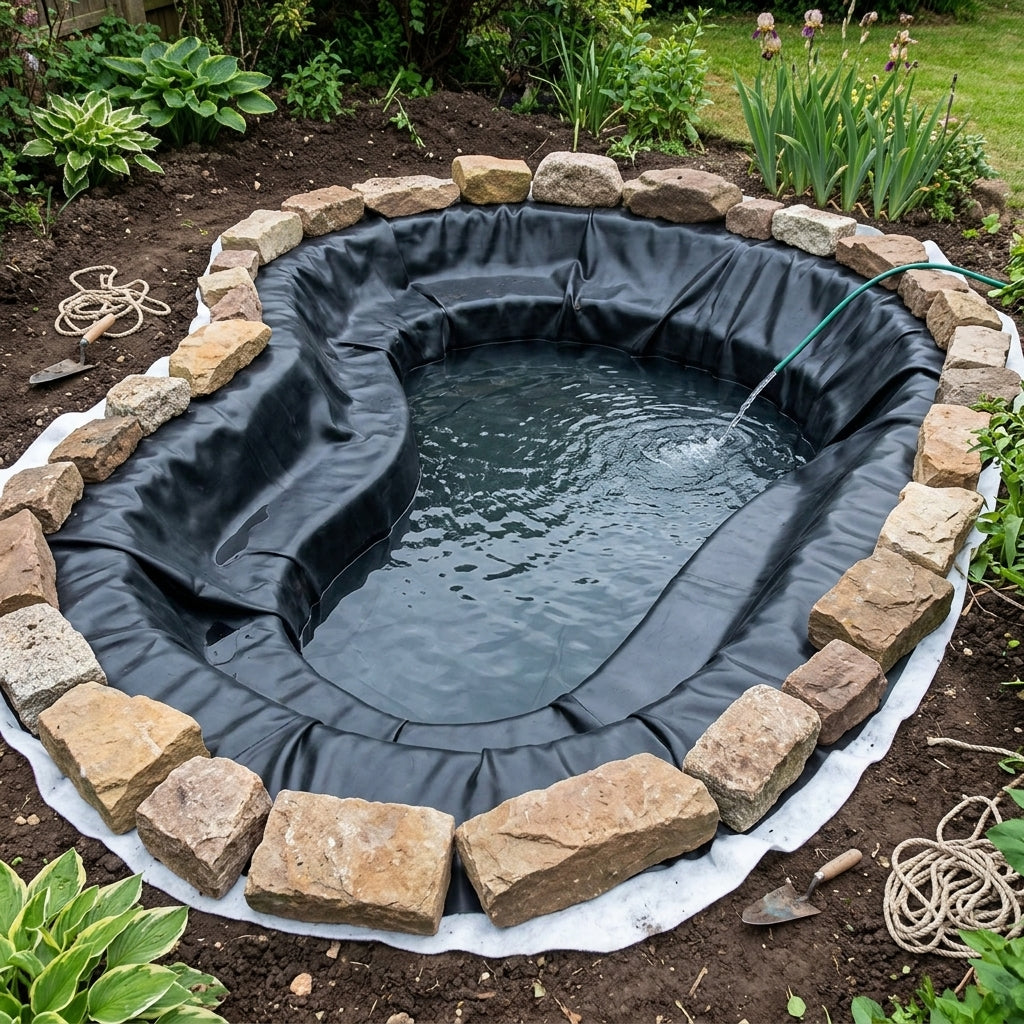 7m x 6m Pond Liner with Fleece Underlay EPDM