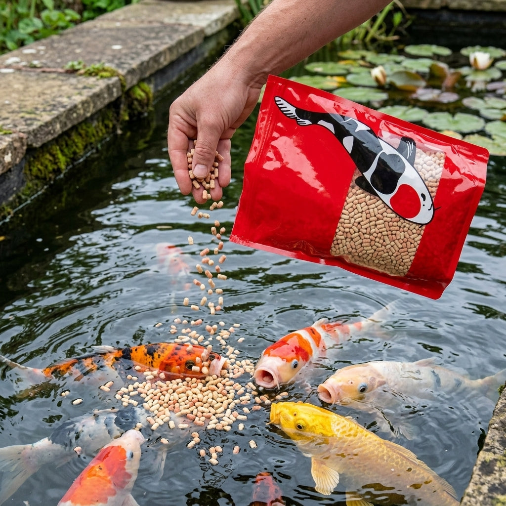 500g Floating Pond Fish Food Sticks – 0.6cm x 1.4cm, 23% Protein