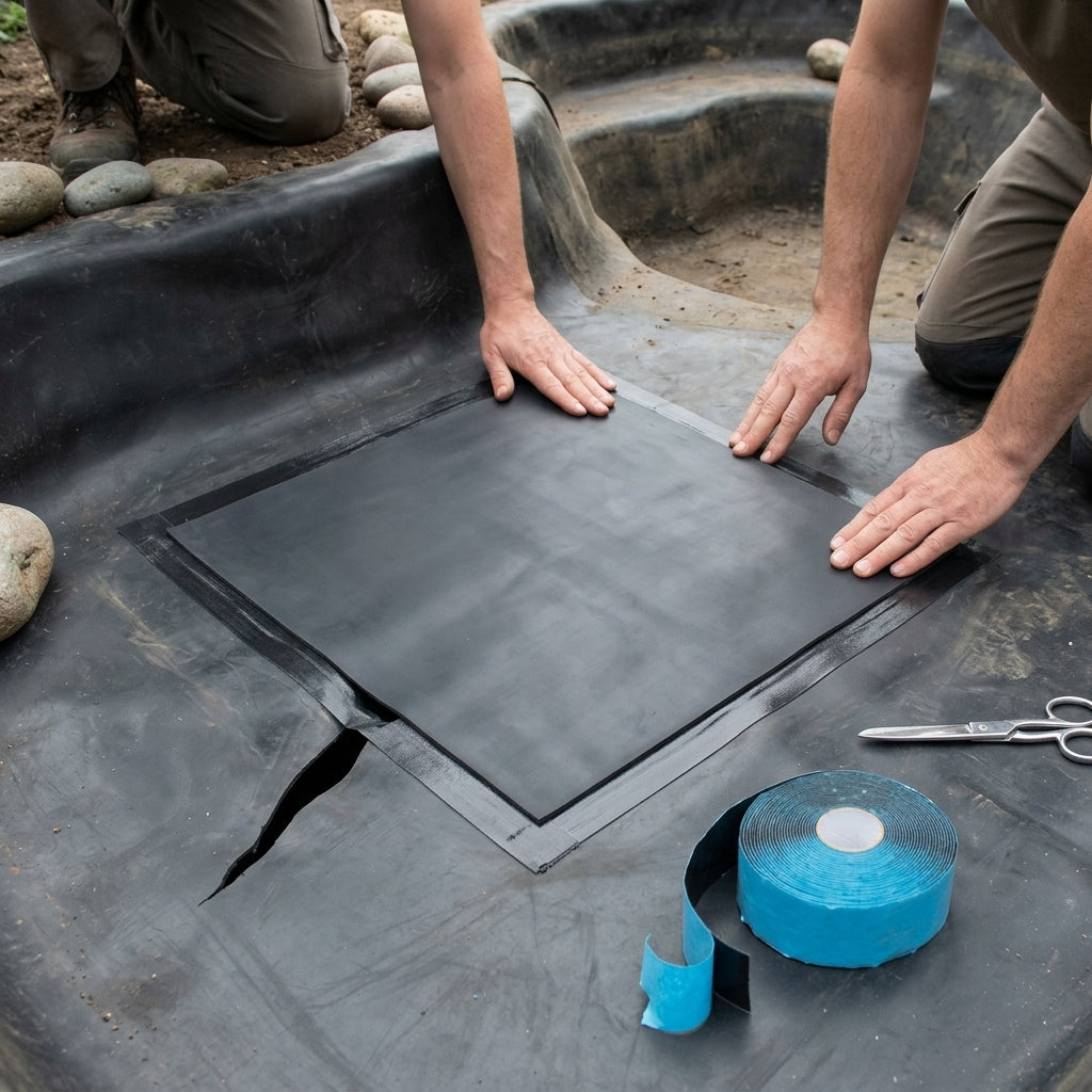 1x1m EPDM Pond Liner Repair Kit with 10m Cold Glue Tape