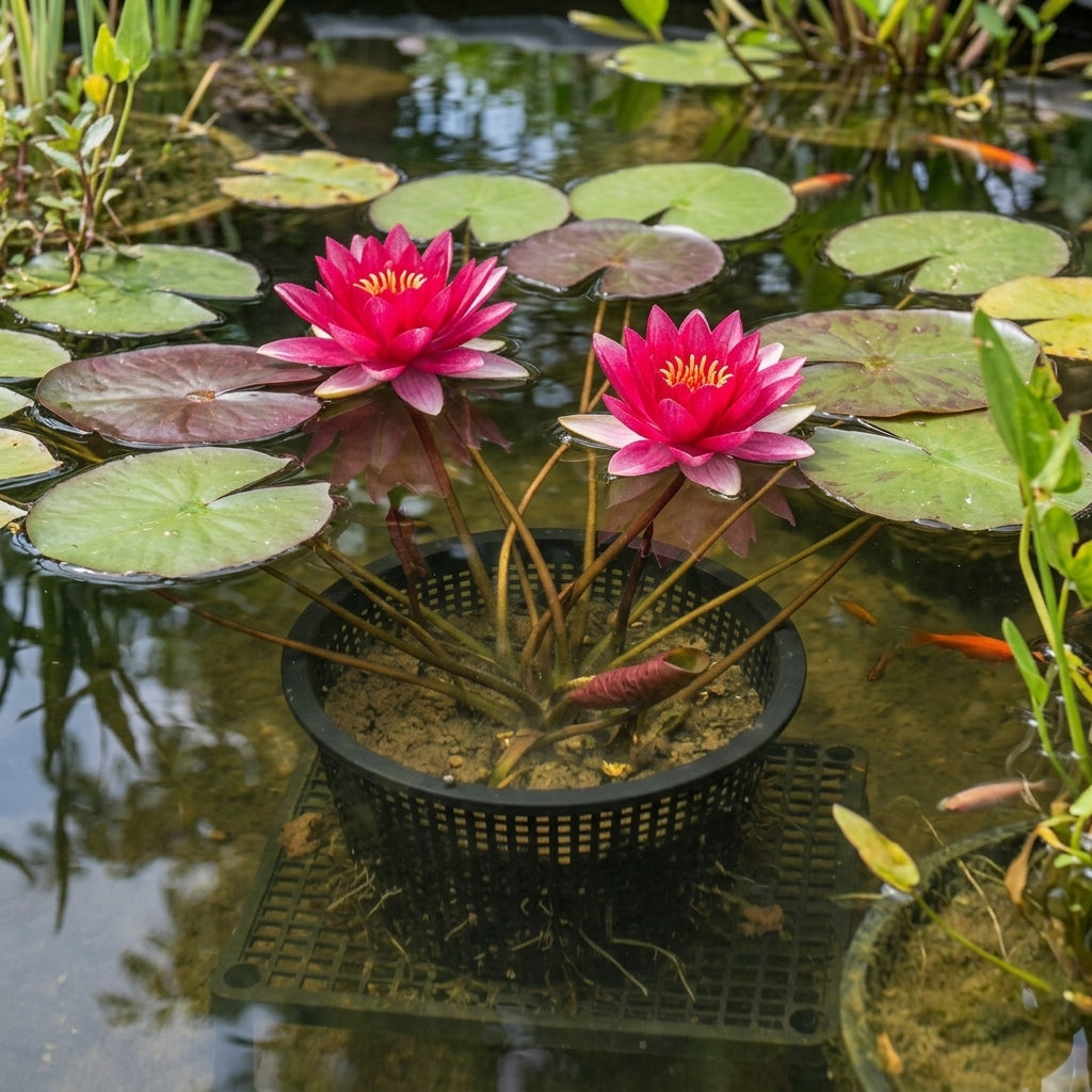 Red Attraction Nymphaea Lily 1L – Deep Rose-Red Water Lily