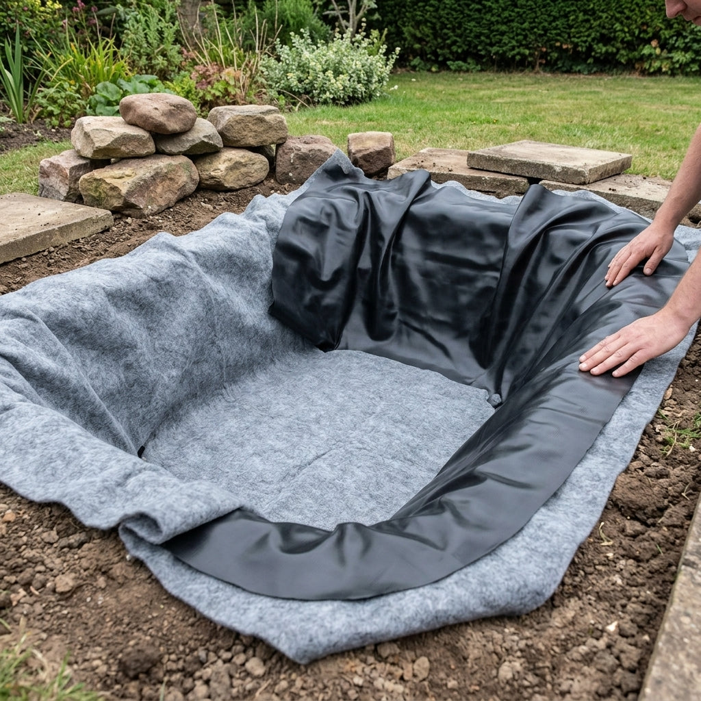 4m x 4m Pond Liner with 40-Year Guarantee and Underlay Included