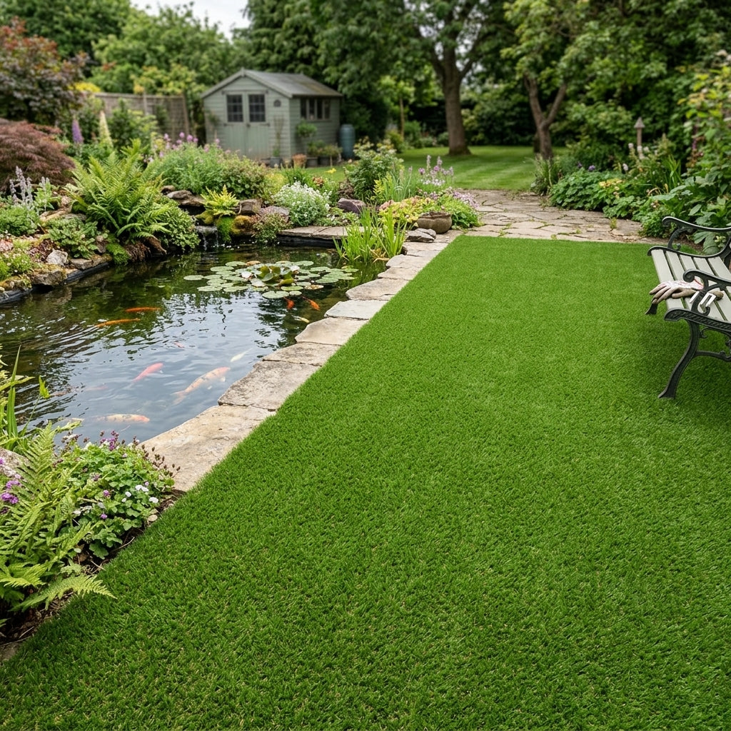 4m x 9m artificial grass with 38mm pile for gardens