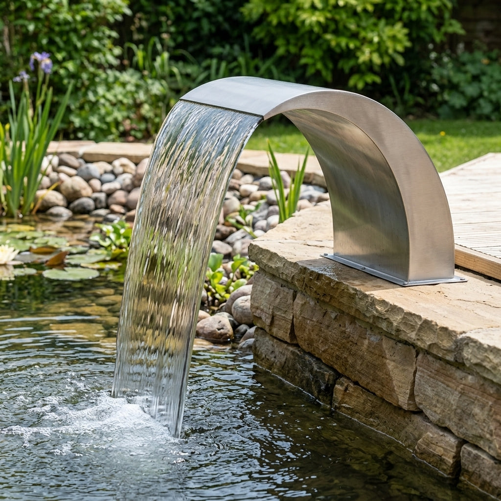 400mm Arc Waterfall with Bottom Fitting - 6000lph Minimum Flow