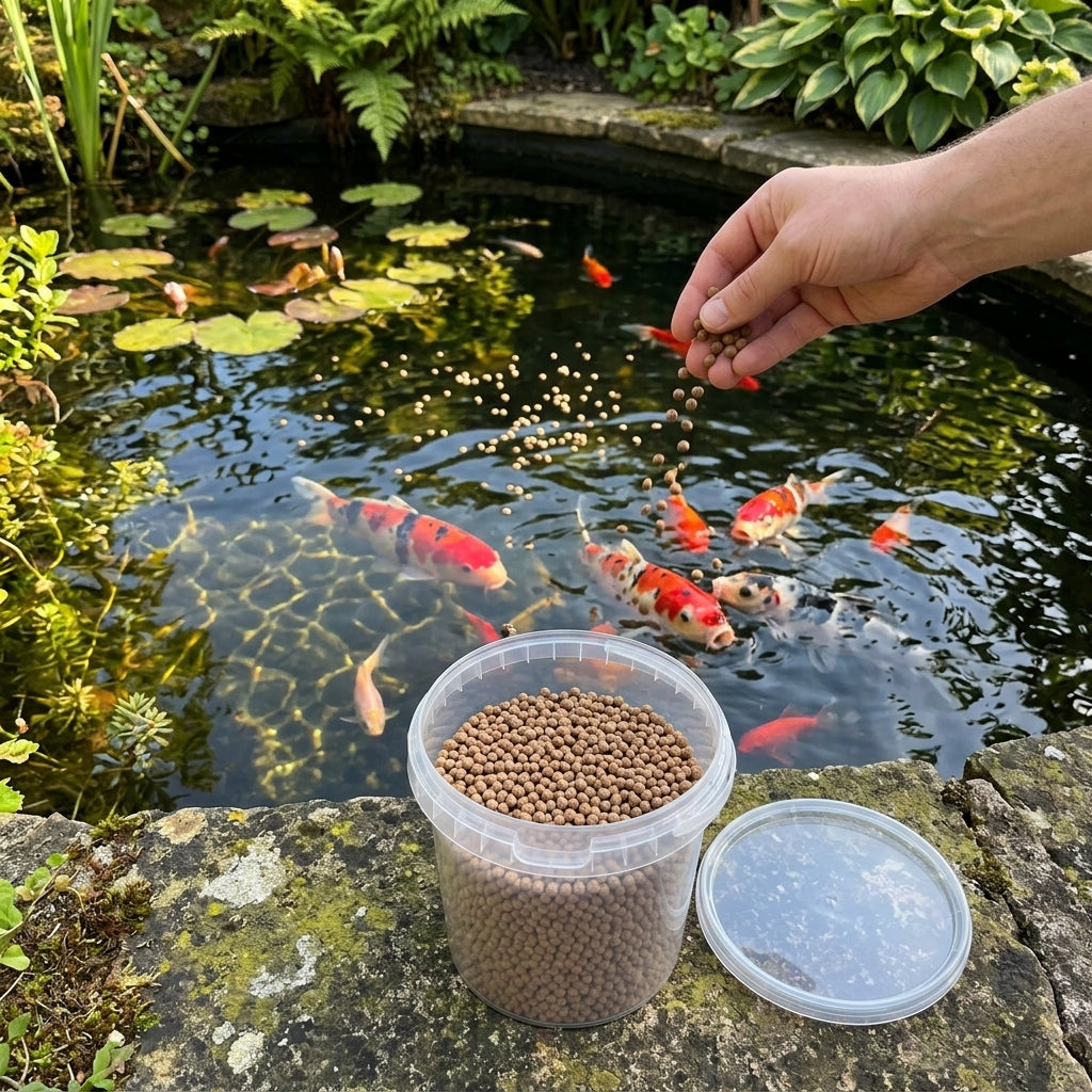 1L Pond Fish Food Winter Wheatgerm Pellets 0.5cm