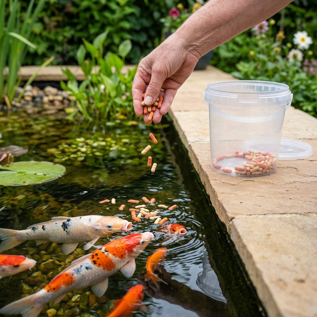 1L Pond Fish Food Sticks - Oranges & Cream