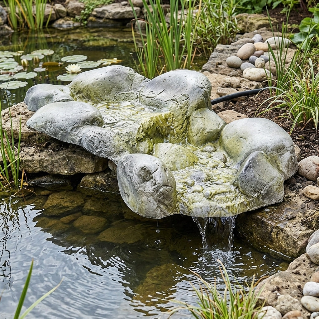 69cm x 61cm River Pebbles Drop Waterfall with Hosetail Inlet