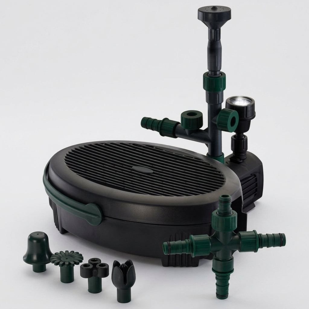 6000L all-in-one submersible pond pump with 9W UVC and LED