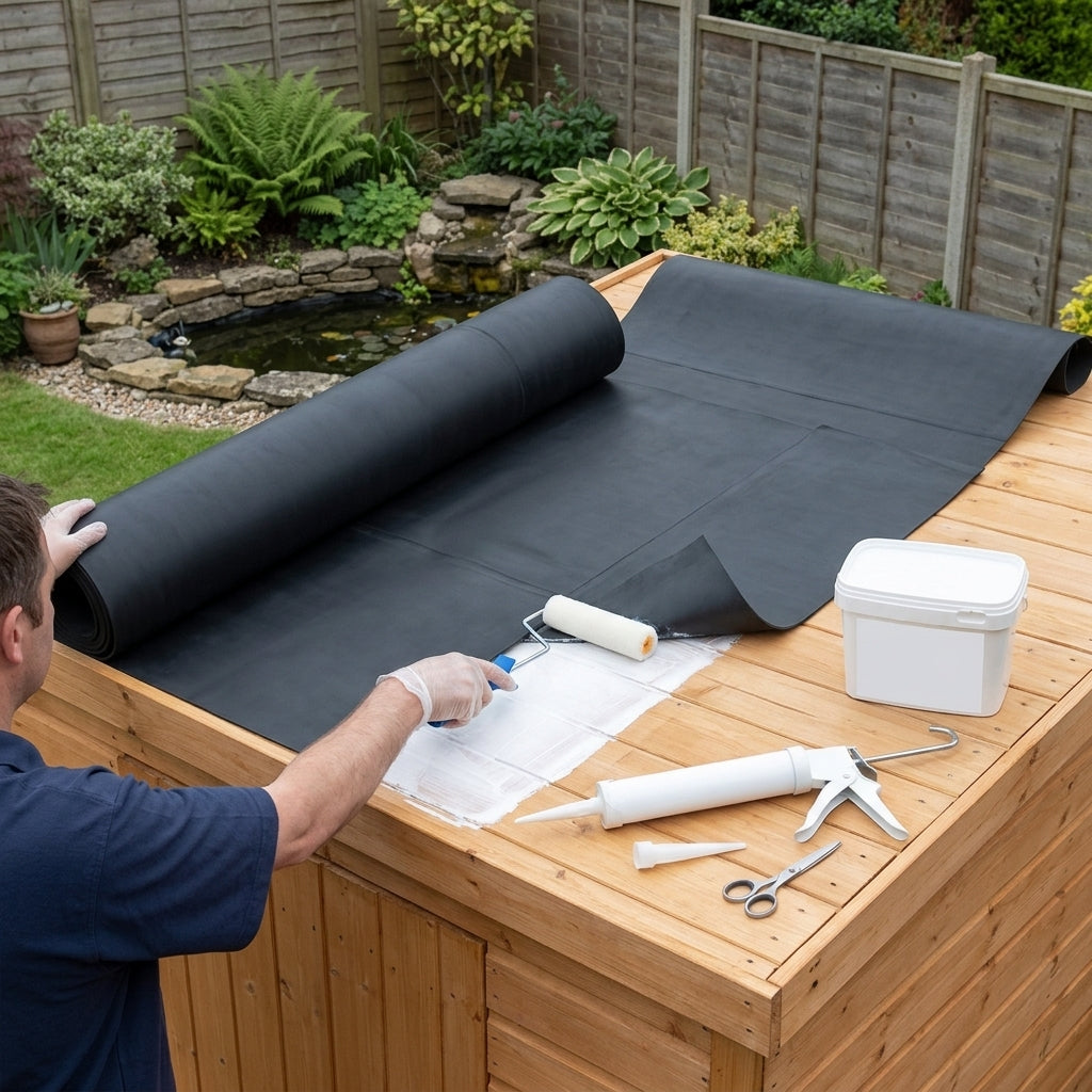 10ft x 6ft Shed Rubber Roofing Kit EPDM Single Sheet 0.8mm