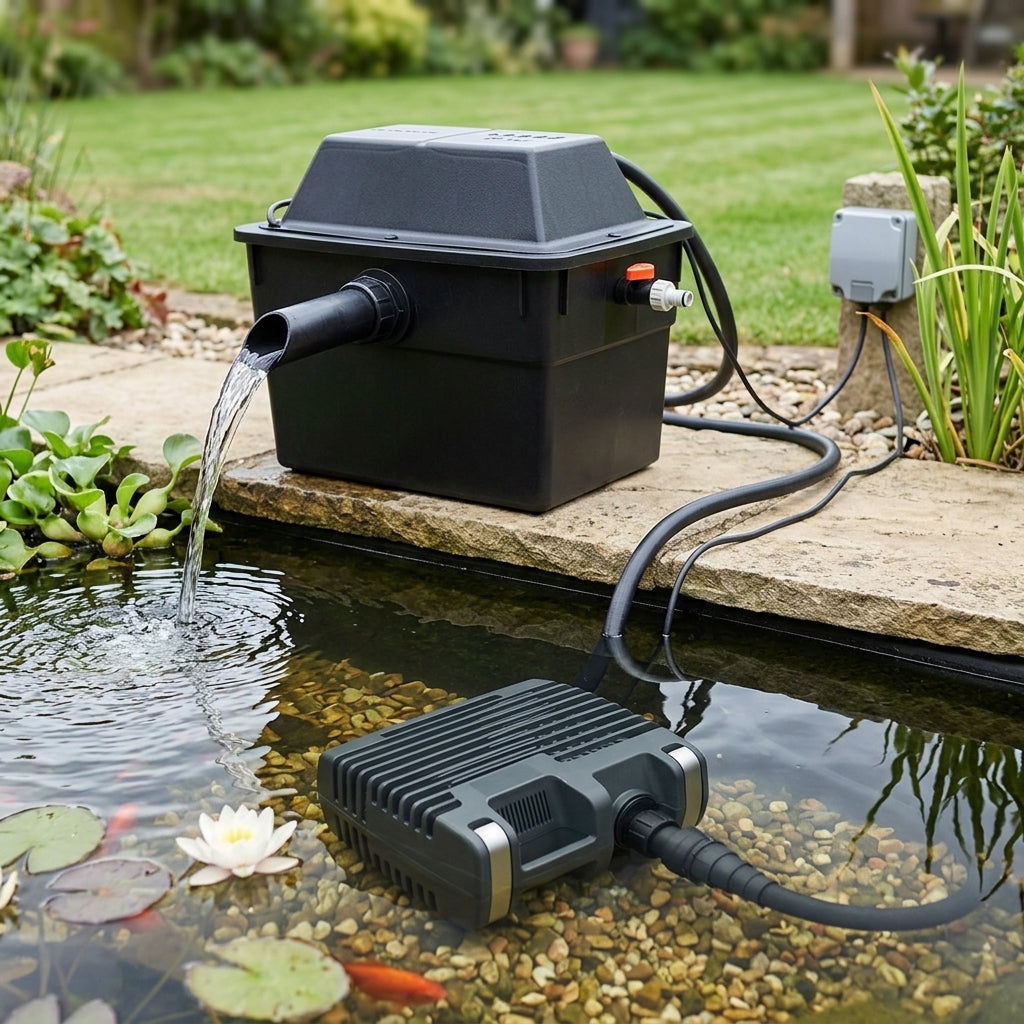 Pond Filter and Pump Set with 18W UVC and 4000lph Flow Rate