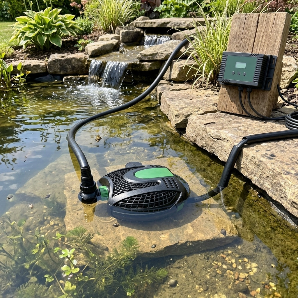 Variable Flow Strainer Pump for Ponds – Adjustable Output, Submersible/Dry Use