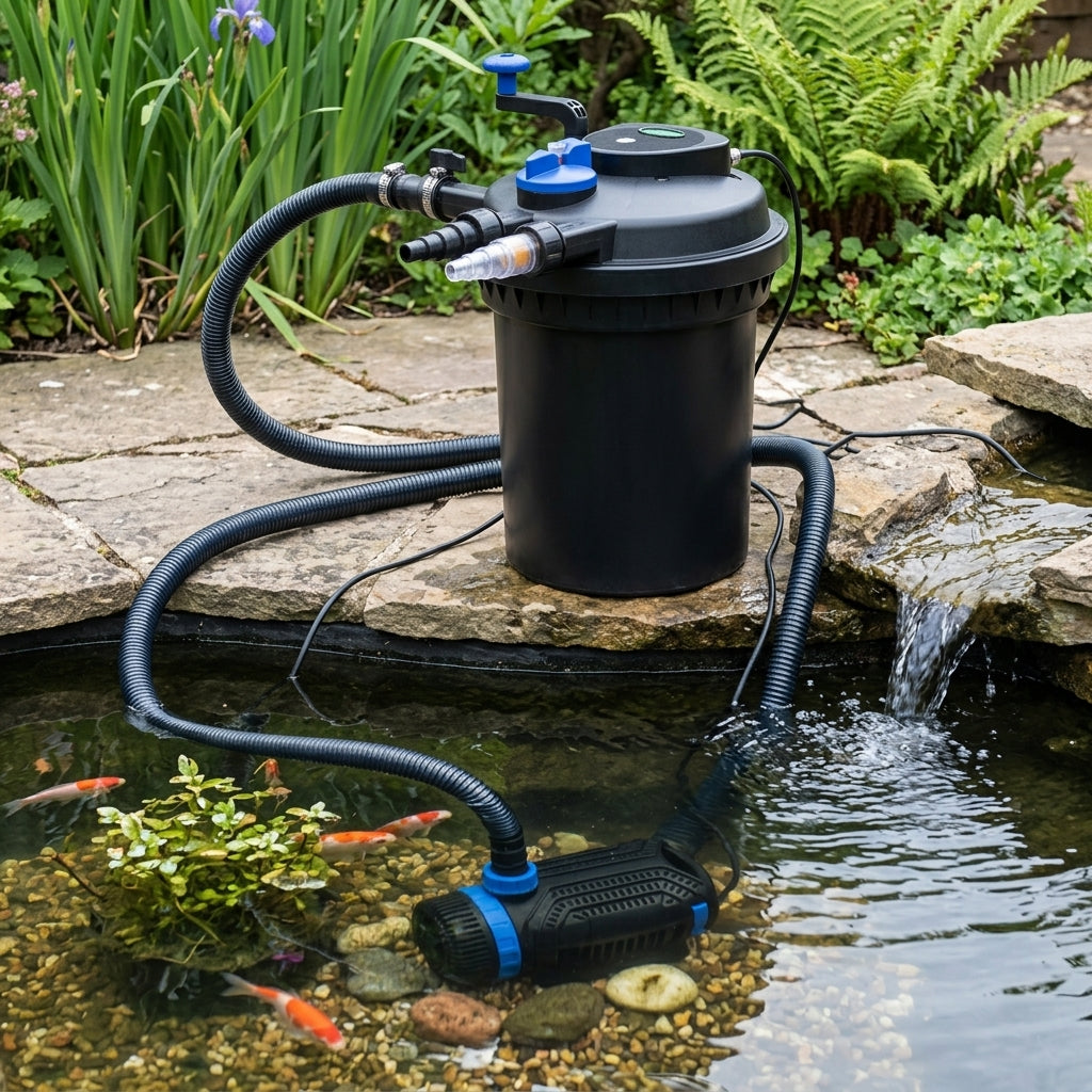 12000L Pond Pump and Filter Set with 13W UVC and 8000Lph Pump
