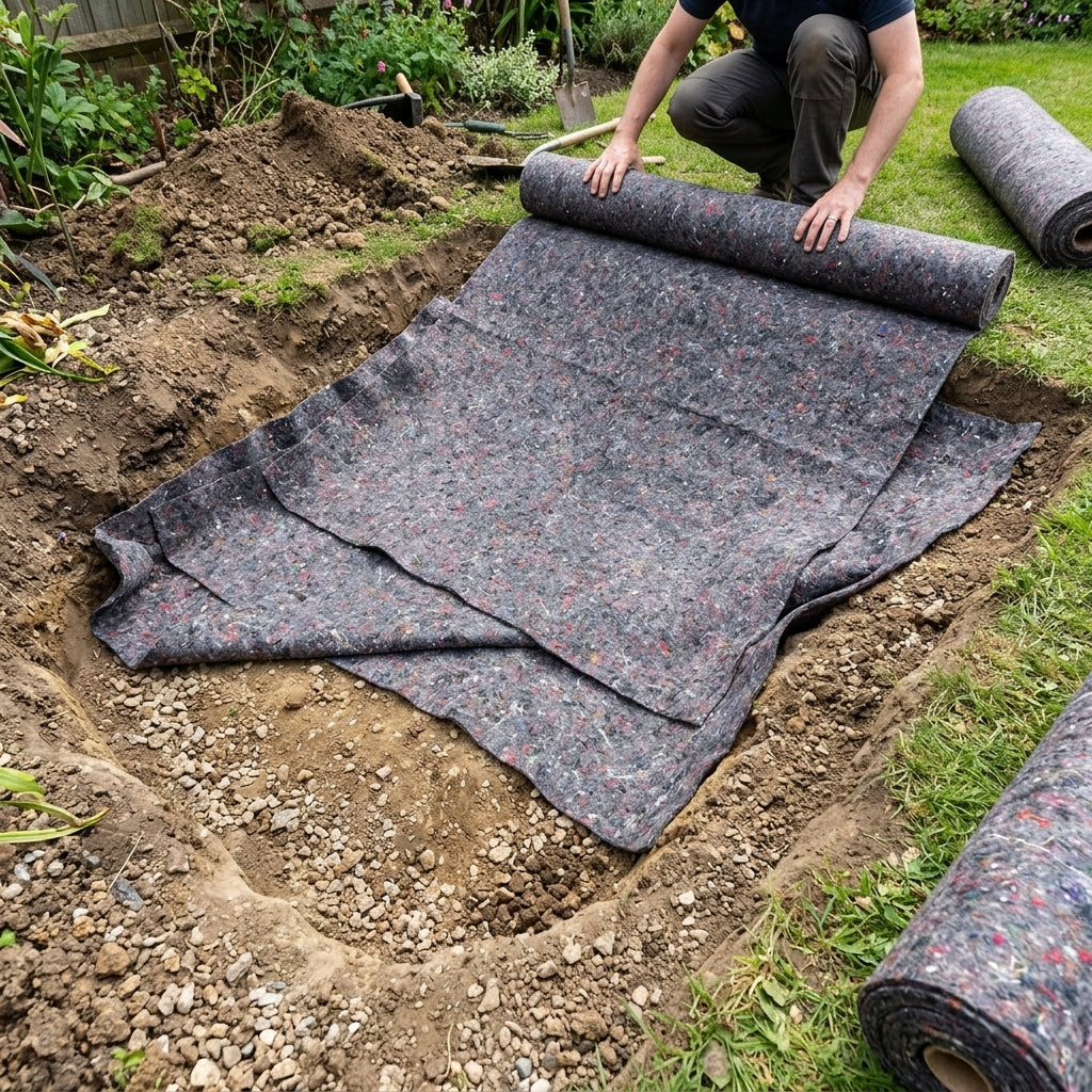 Fleece Pond Liner Underlay – Heavy-Duty Protection, Sizes 2m x 2m to 45m x 40m