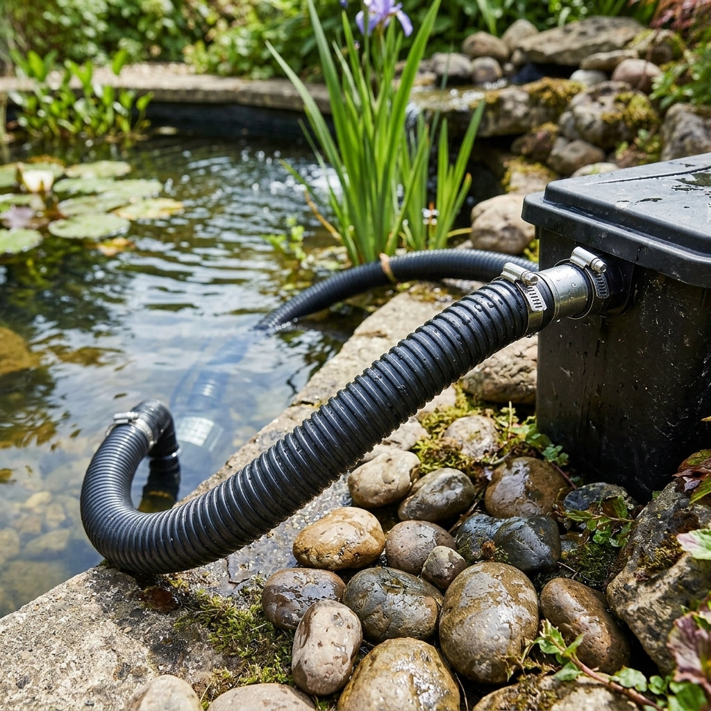 50mm Flexible Pond Hose, 1m+ Length, Smooth Bore PVC