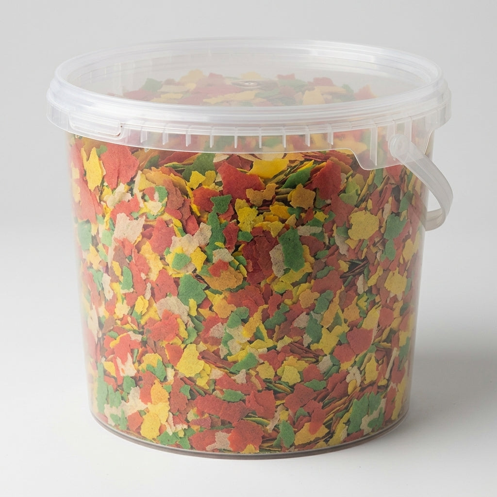 1kg Pond Flake Fish Food Bucket – Flake Mix for Surface Feeding (view 2)