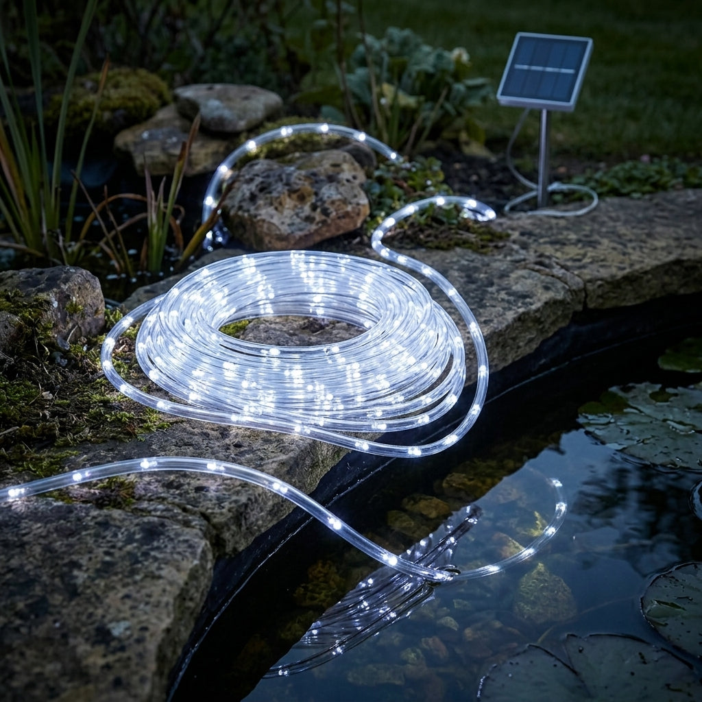 5m Solar LED Rope Light with 50 LEDs, IP65 Waterproof
