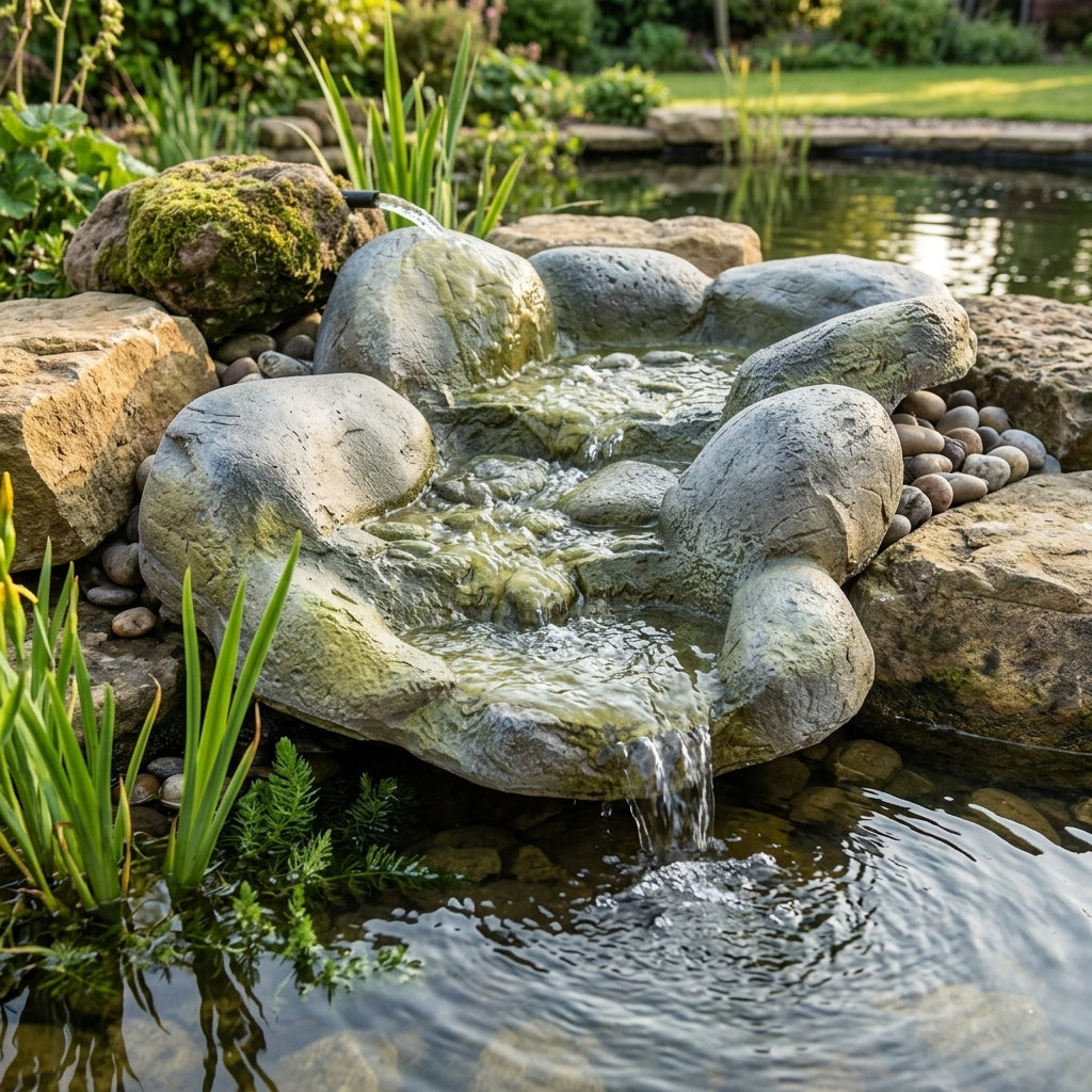 70cm x 54cm River Pebbles Stream Waterfall with Hosetail Inlet