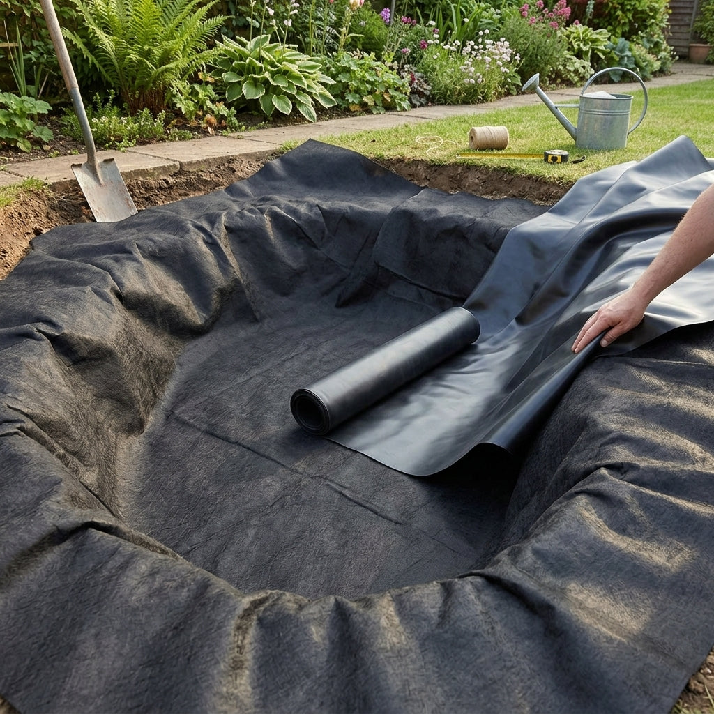 5m x 3m Pond Liner with 40-Year Guarantee and Underlay Included