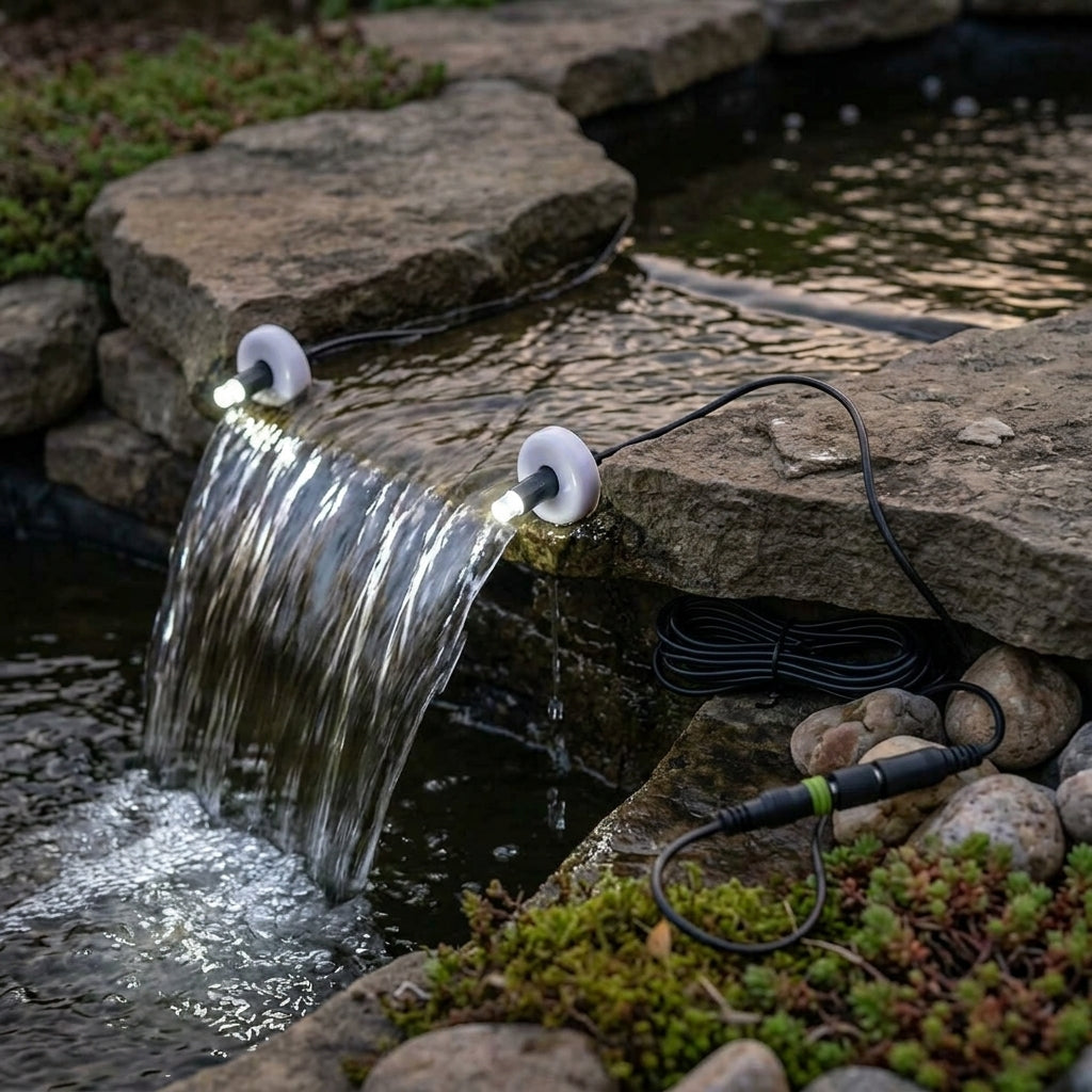 Waterfall Solar Light Pack – White – for Cascade Features, 2 Lights