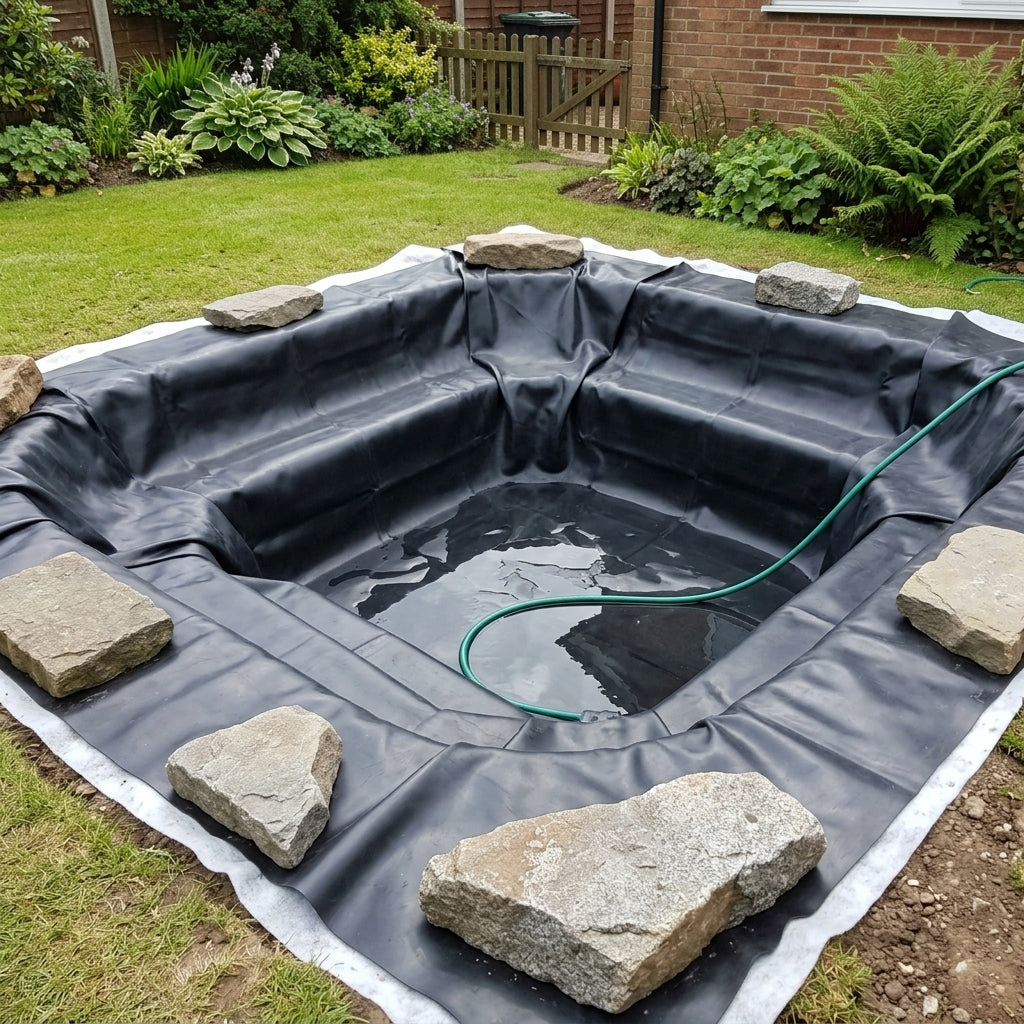 EPDM Pond Liner 0.75mm + Fleece Underlay | 20yr Guarantee | Sizes 2m x 2m to 45m x 40m