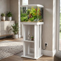 36x22x37cm Glass Aquarium and Stand Combo – White Finish