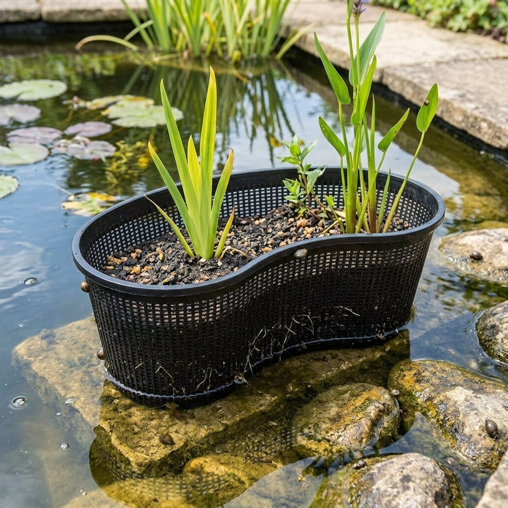 46cm x 18cm Thin Kidney Planting Baskets – Set of 3 Pond Planters