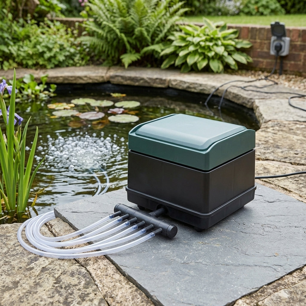 1800 lph weatherproof pond air pump with 6 outlets