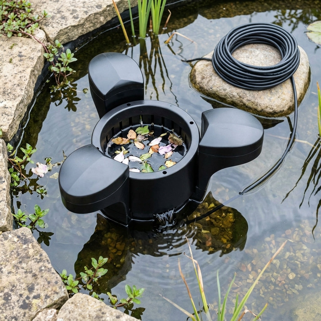 38cm x 28cm Pond Skimmer with Integrated Pump, 40W, 10m Cable