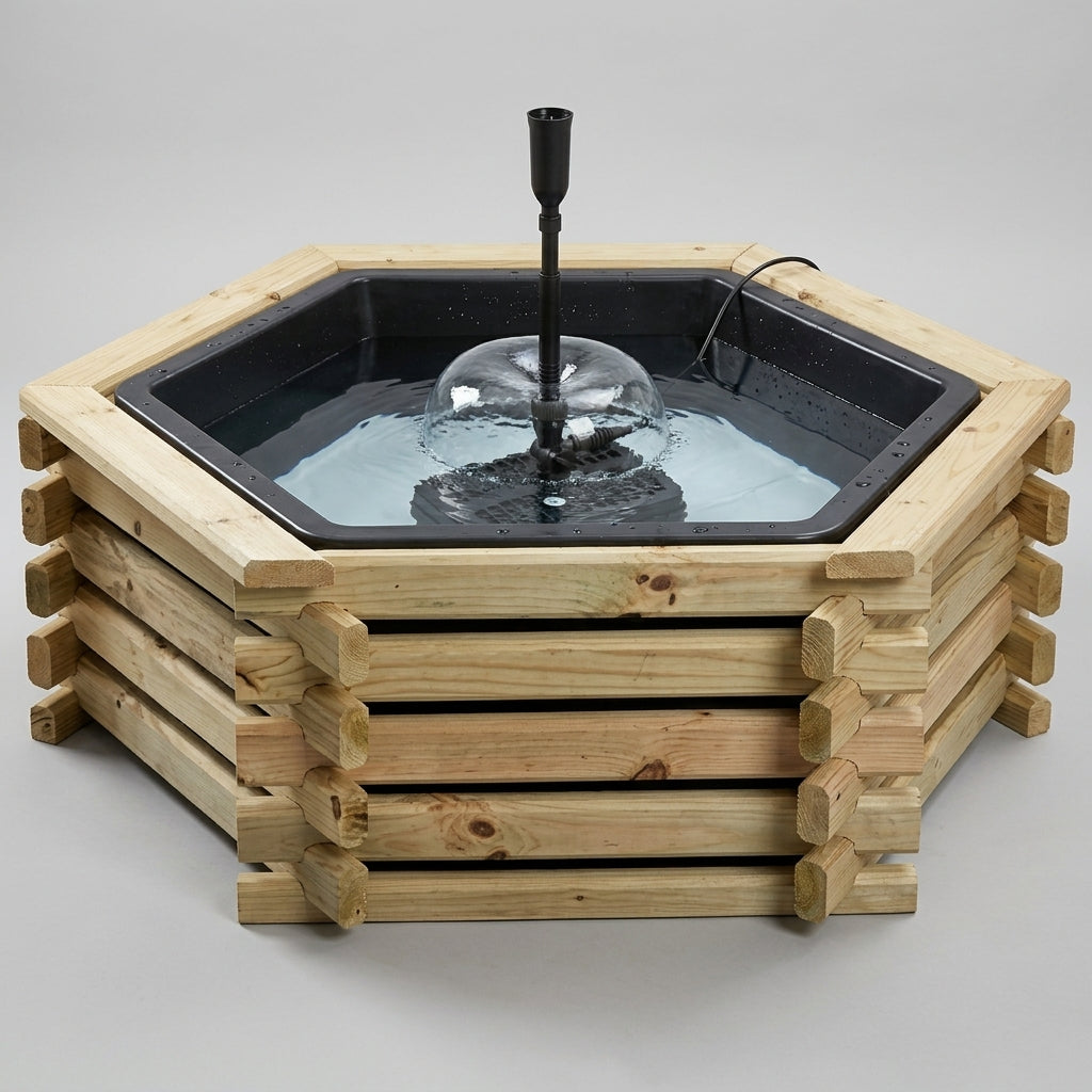 1.22m x 41cm Raised Wooden Pond with UV Pump, 50 Gallon Capacity (view 2)
