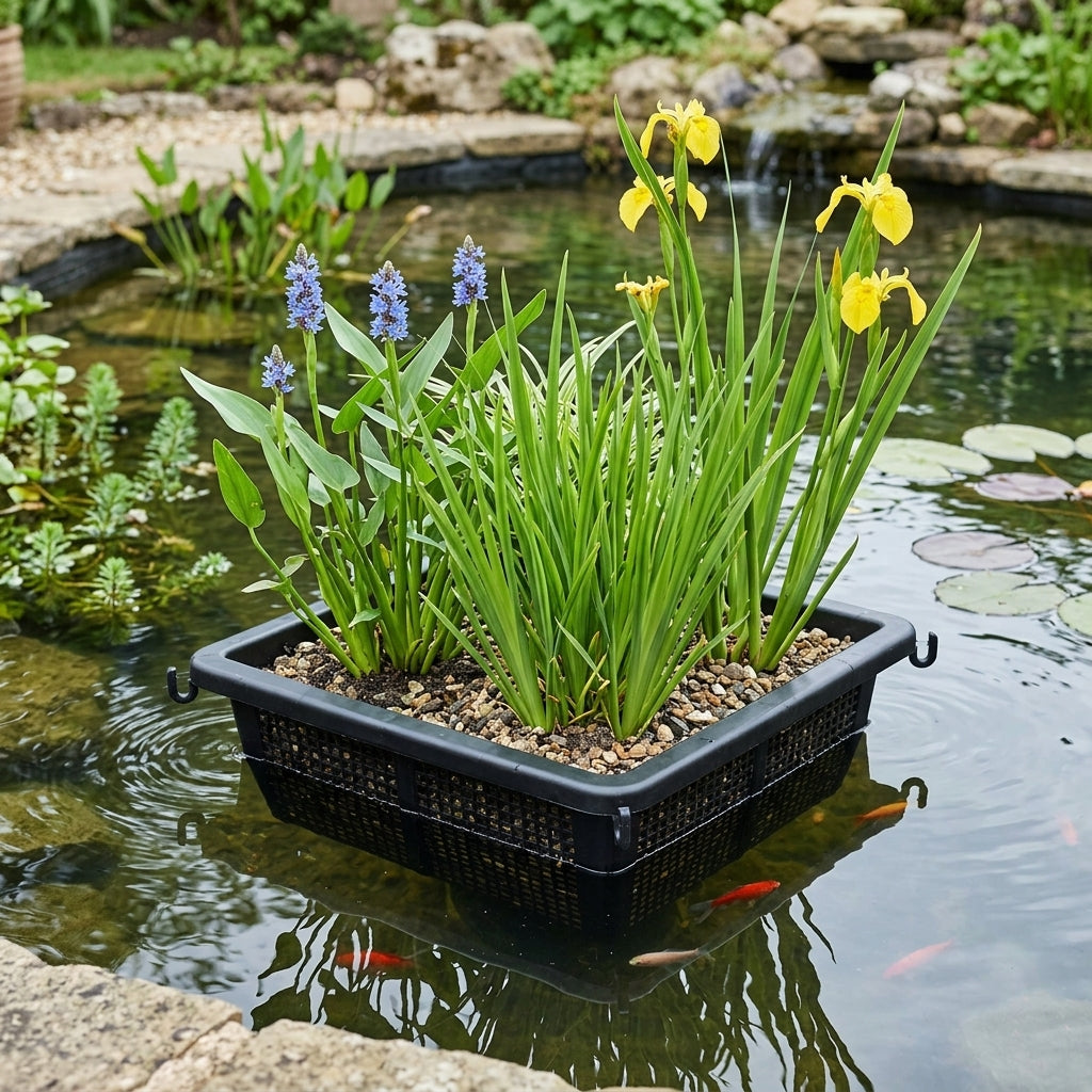 Floating Pond Planter with Three Marginal Pond Plants Kit