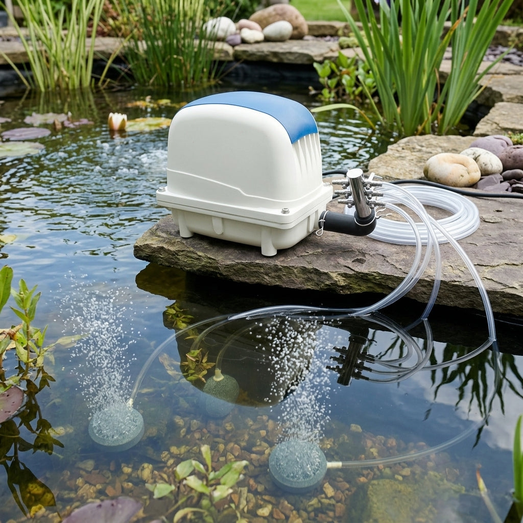 Pond Air Pump with Accessories Kit – Aluminium Casing, Multi-Outlet