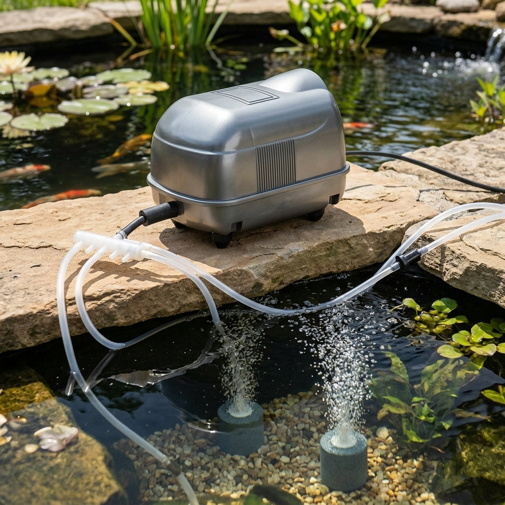 Pond Air Pump 230V 20W 6 Outlets for Small Ponds