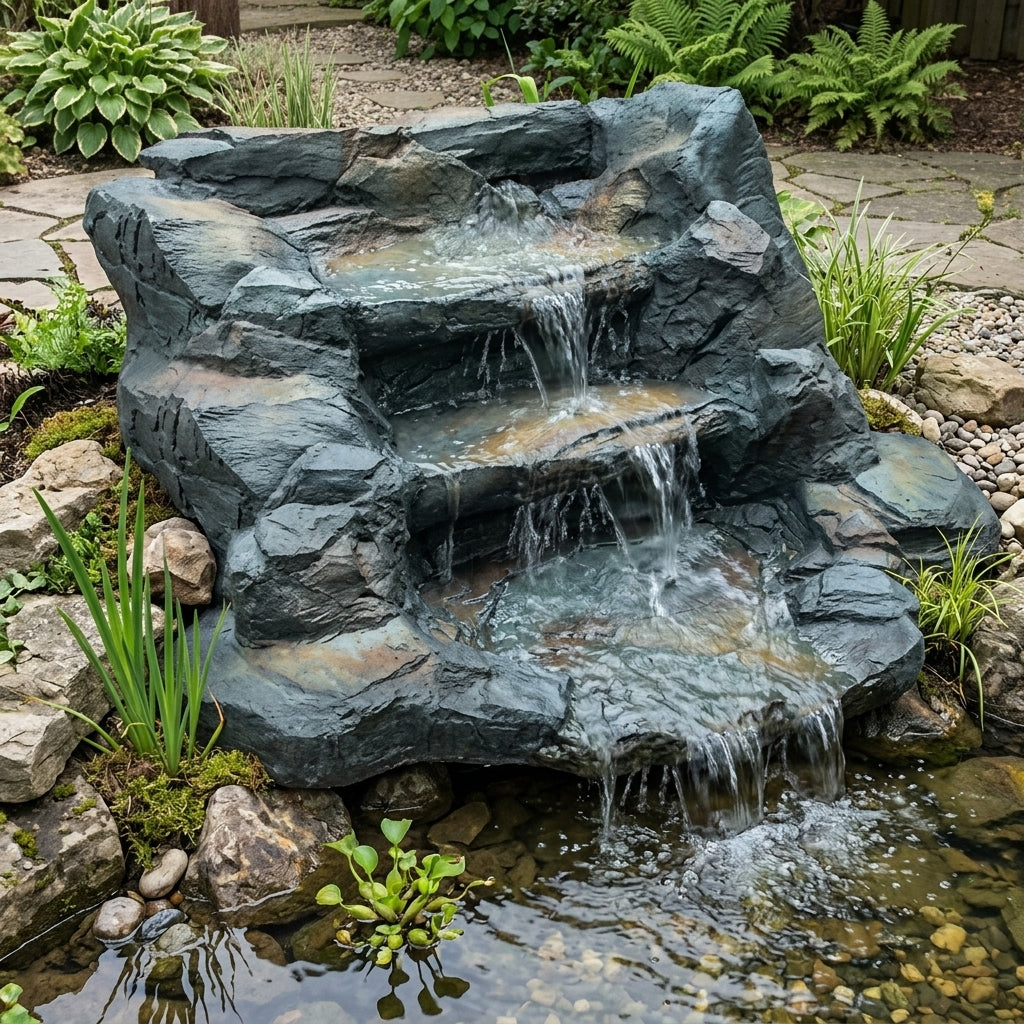 1.7m x 1m Mega Waterfall Slate One Piece with Hosetail Inlet
