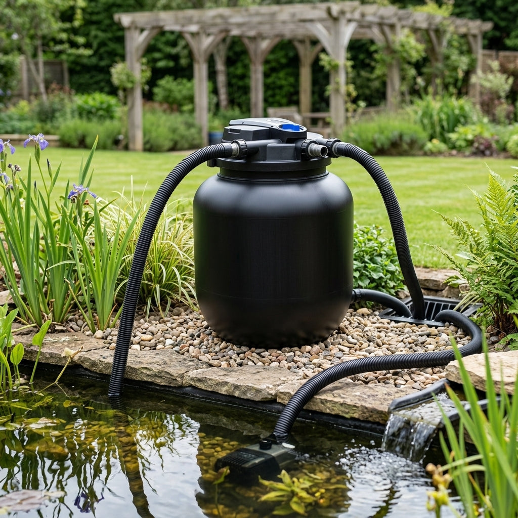 50000L Pressurised Pond Filter with 55W UVC and Auto Backflush System